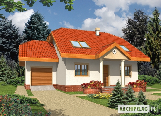 Projekty domów Archipelag - Perełka (z garażem)