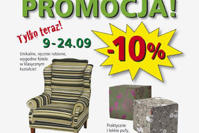 Wrześniowe promocje w Dekoria.pl - 10% taniej - fotele, pufy, skrzynie i worki