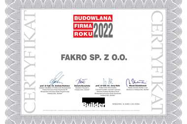 FAKRO Budowlaną Firmą Roku 2022. JANUSZ KOMURKIEWICZ Osobowością Branży 2022
