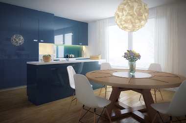 Jeans na salonach – szkło lakierowane SGG Midnight z kolekcji PLANILAQUE EVOLUTION