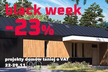 BLACK WEEK 23% rabatu na wszystkie projekty domów!