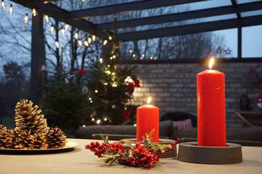 Taras w świątecznym klimacie