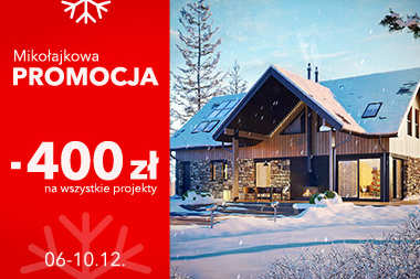 Mikołajkowa promocja | 400 zł rabatu na wszystkie projekty domów! 