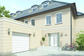 Dobrze dopasowane - automatyczna brama RenoMatic i drzwi RenoDoor firmy Hörmann 