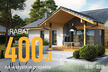 400 zł RABATU na wszystkie projekty domów!  