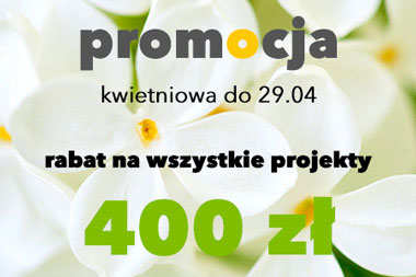 400 zł RABATU na każdy projekt domu - skorzystaj z promocji 