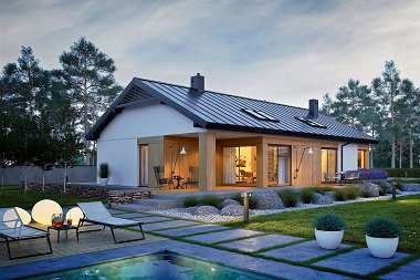 Parterowy dom z dwukondygnacyjnym salonem? To możliwe!  