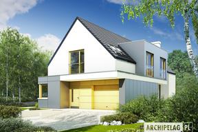 Dom z garażem w bryle budynku