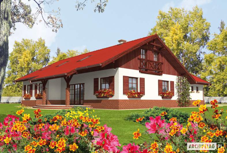 Projekt domu Rózia G1 - wizualizacja ogrodowa