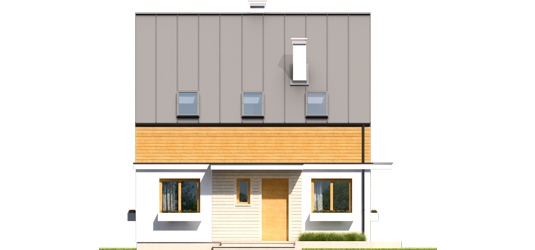 E3 ECONOMIC B - Projekt domu E3 ECONOMIC (wersja B) - elewacja frontowa