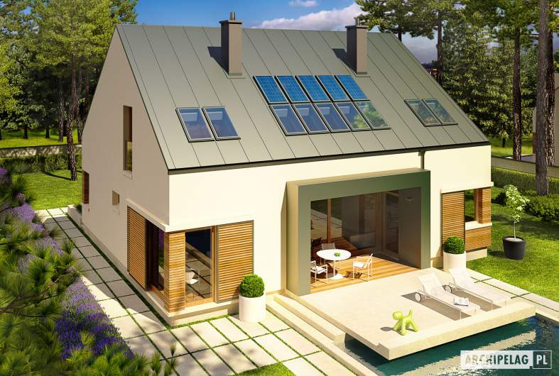 Projekt domu EX 9 G1 (wersja A) soft - widok z góry