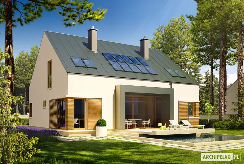 Projekt domu EX 9 G1 (wersja A) soft - wizualizacja ogrodowa