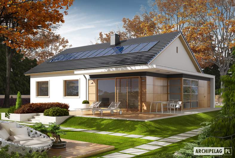 Projekt domu Emi - Projekty domów ARCHIPELAG - Emi - wizualizacja ogrodowa