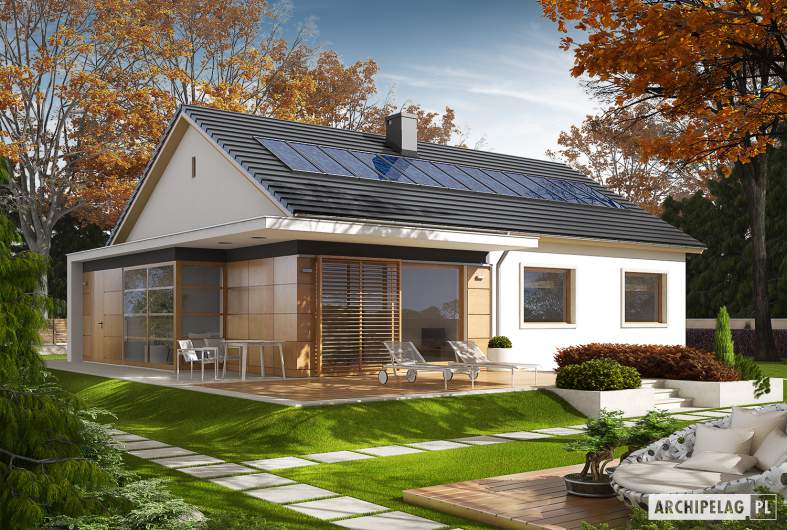 Projekt domu Emi - Projekty domów ARCHIPELAG - Emi - wizualizacja ogrodowa