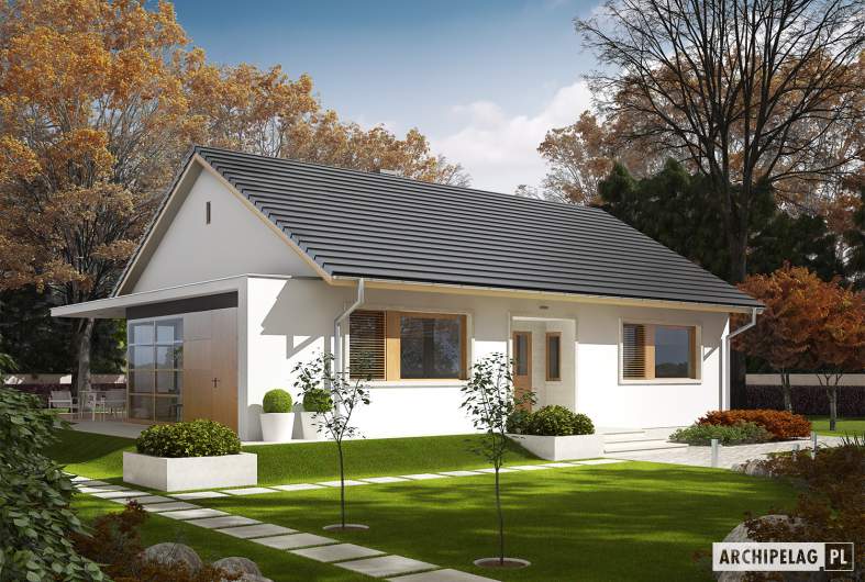 Projekt domu Emi - Projekty domów ARCHIPELAG - Emi - wizualizacja frontowa