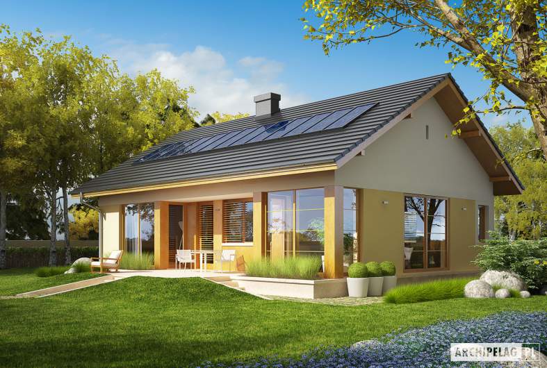 Projekt domu Karmela II - Projekty domów ARCHIPELAG - Karmela II - wizualizacja ogrodowa
