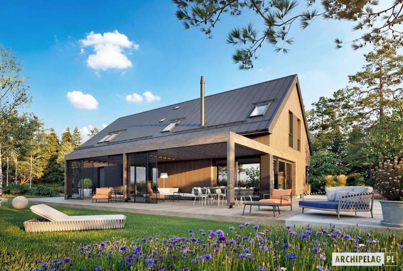 Projekt domu Nikolas III G2 ENERGO PLUS - wizualizacja ogrodowa