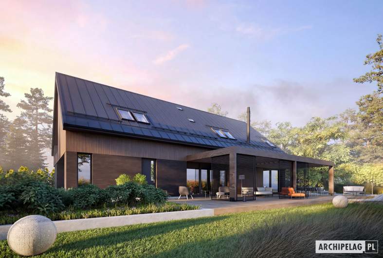 Projekt domu Nikolas III G2 ENERGO PLUS - wizualizacja ogrodowa