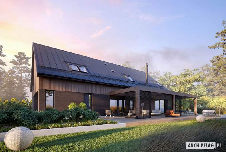 Projekt domu Nikolas III G2 ENERGO PLUS - wizualizacja ogrodowa