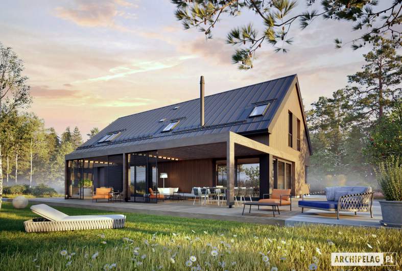 Projekt domu Nikolas III G2 ENERGO PLUS - wizualizacja ogrodowa