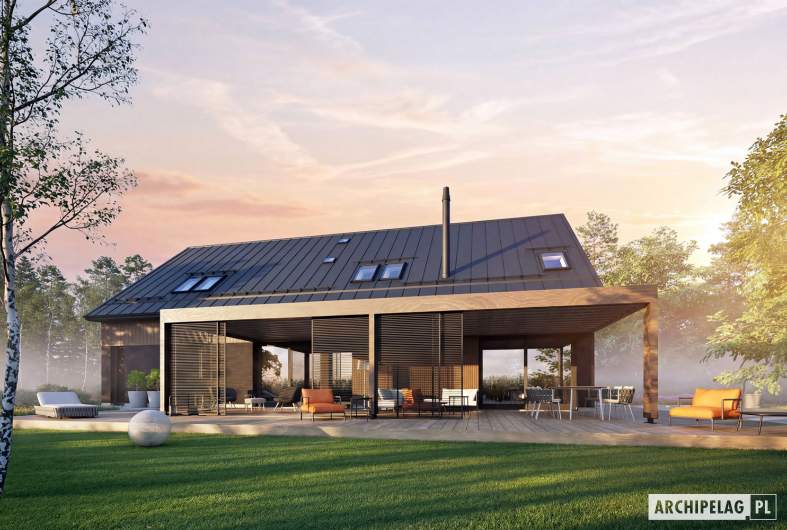 Projekt domu Nikolas III G2 ENERGO PLUS - wizualizacja ogrodowa