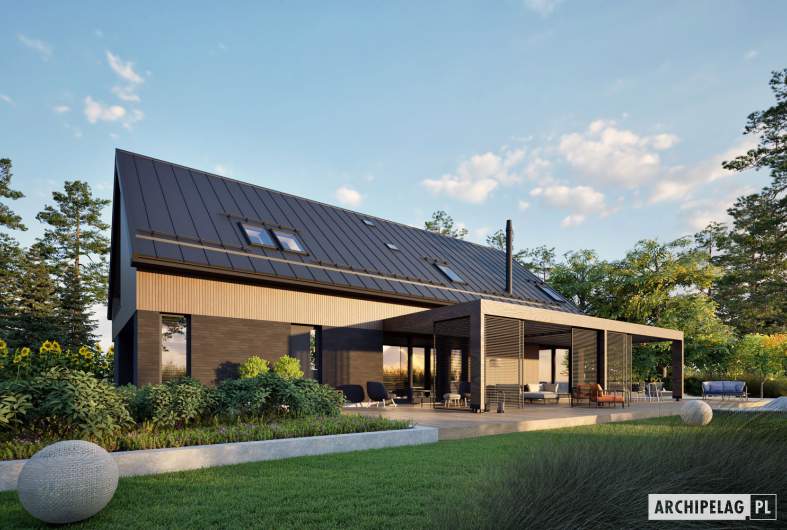 Projekt domu Nikolas III G2 ENERGO PLUS - wizualizacja ogrodowa