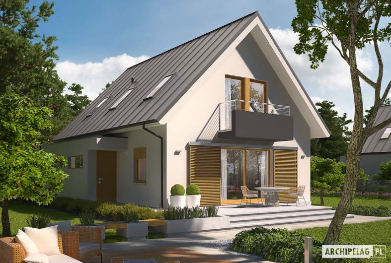 Projekt domu Eliot G1 - Projekty domów ARCHIPELAG - Eliot G1 - wizualizacja ogrodowa