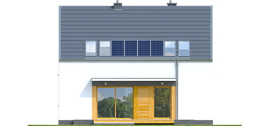 E12 ECONOMIC A - Projekt domu E12 ECONOMIC - elewacja tylna