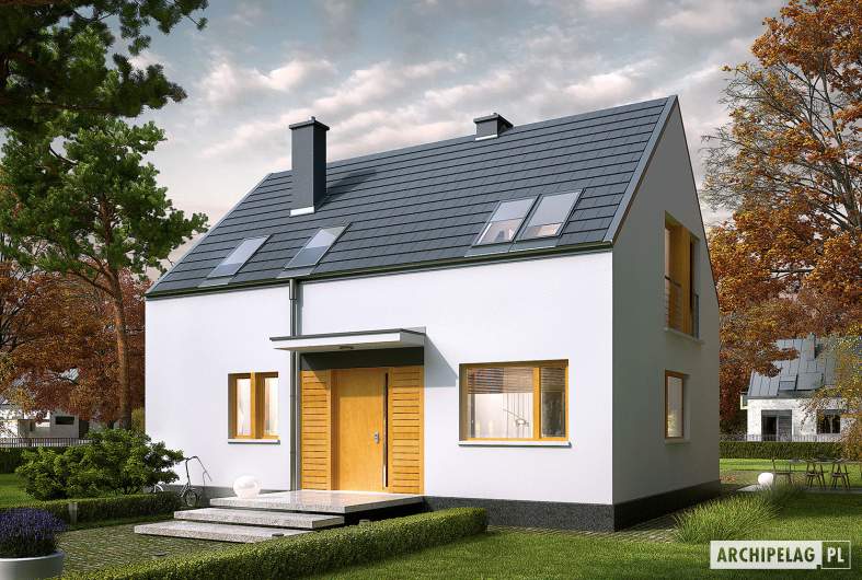 Projekt domu E12 ECONOMIC - wizualizacja frontowa