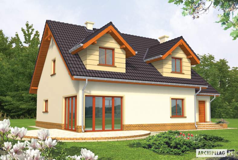 Projekt domu Marina G1 - wizualizacja ogrodowa