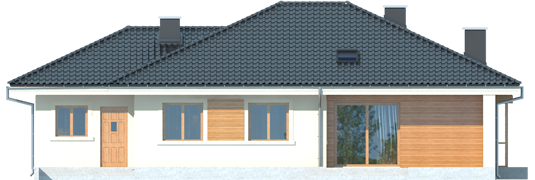 Francis II G1 - Projekt domu Franczi II G1 - elewacja tylna