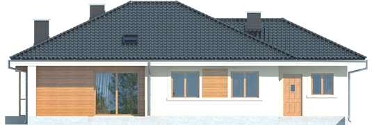 Francis II G1 - Projekt domu Franczi II G1 - elewacja tylna