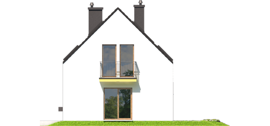 E2 ECONOMIC A - Projekt domu E2 ECONOMIC (wersja A) - elewacja prawa