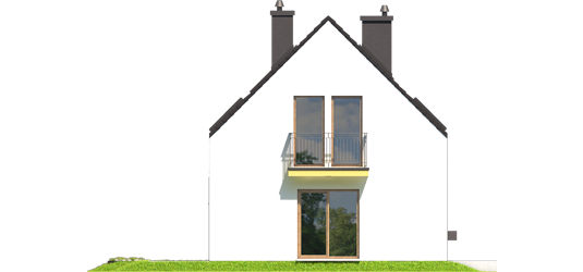 E2 ECONOMIC A - Projekt domu E2 ECONOMIC (wersja A) - elewacja prawa