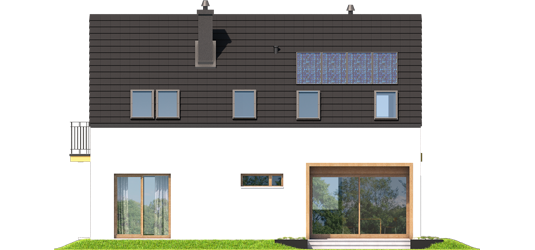 E2 ECONOMIC A - Projekt domu E2 ECONOMIC (wersja A) - elewacja tylna