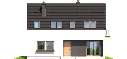 E2 ECONOMIC A - Projekt domu E2 ECONOMIC (wersja A) - elewacja frontowa