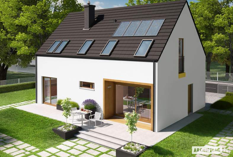 Projekt domu E2 ECONOMIC (wersja A) - widok z góry