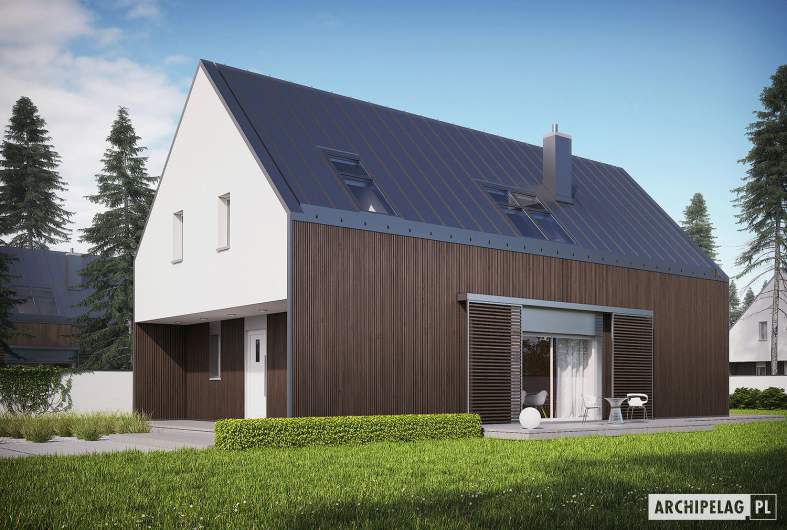 Projekt domu EX 13 soft - wizualizacja frontowa