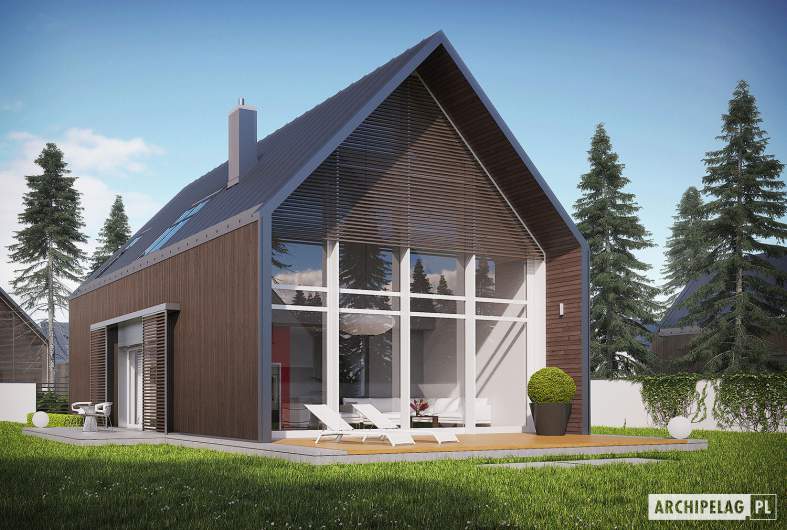 Projekt domu EX 13 soft - wizualizacja ogrodowa