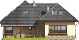 Valentine - Projekt domu Walentyna - elewacja tylna