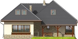 Valentine - Projekt domu Walentyna - elewacja tylna