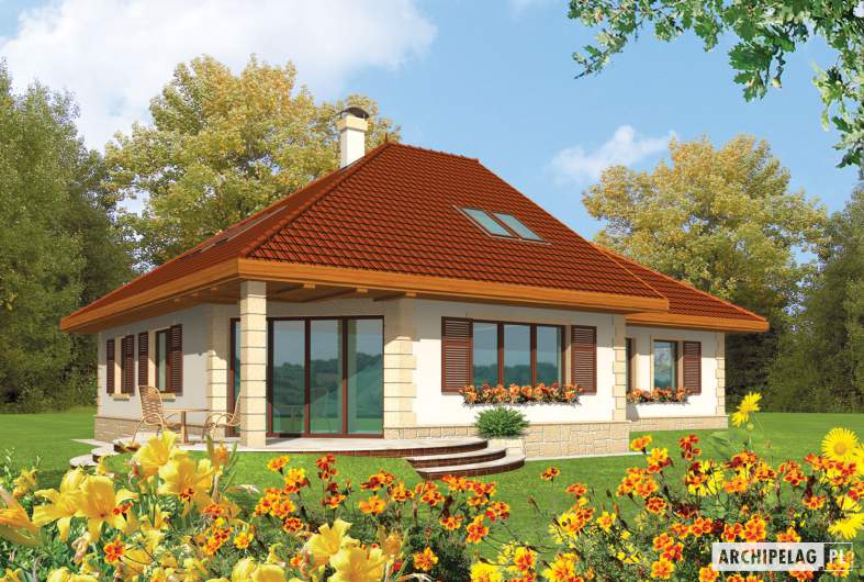 Projekt domu Fifi G1 - wizualizacja ogrodowa