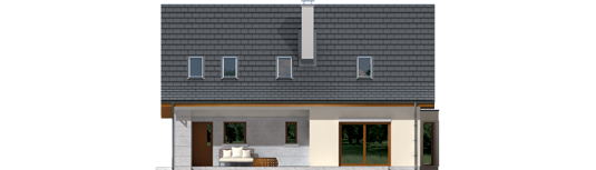 Demi G1 A - Projekt domu Demi G1 (wersja A) - elewacja tylna