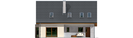 Demi G1 A - Projekt domu Demi G1 (wersja A) - elewacja tylna