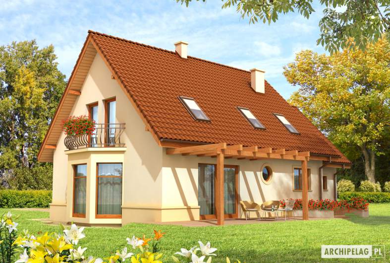 Projekt domu Kajka G1 Leca® DOM  - Projekty domów ARCHIPELAG - Kajka G1 - wizualizacja ogrodowa