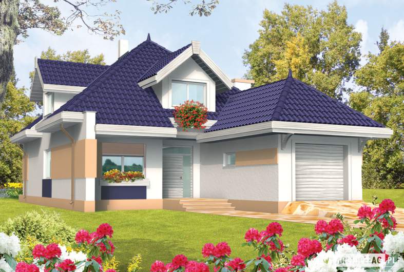 Projekt domu Merlin G1 - wizualizacja frontowa