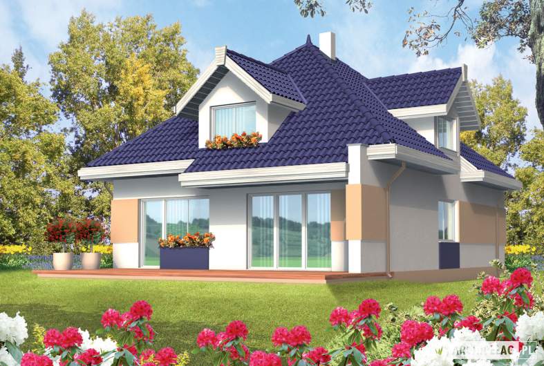 Projekt domu Merlin G1 - wizualizacja ogrodowa