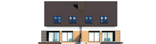 Projekt domu Lukas II G1 wersja B (bliźniak) - elewacja tylna