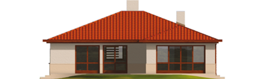 Nara - Projekt domu Nara (z wiatą) - elewacja tylna