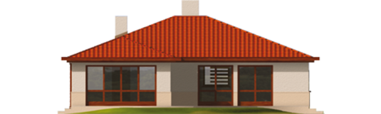 Nara - Projekt domu Nara (z wiatą) - elewacja tylna